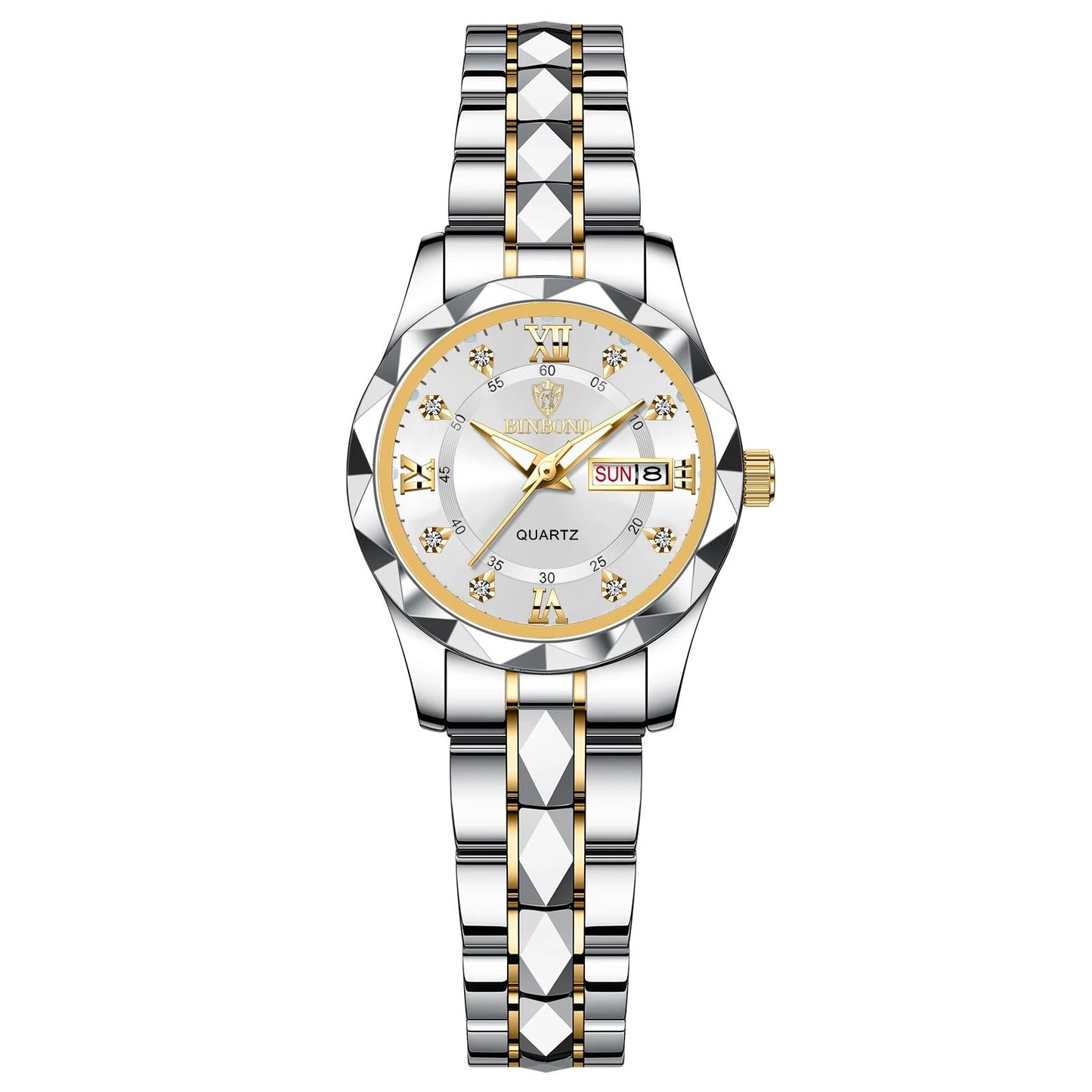 BINBOND B2521 Luxury Fashion Business Womens Quartz Watch Waterproof Week Date Sport Wristwatch 5