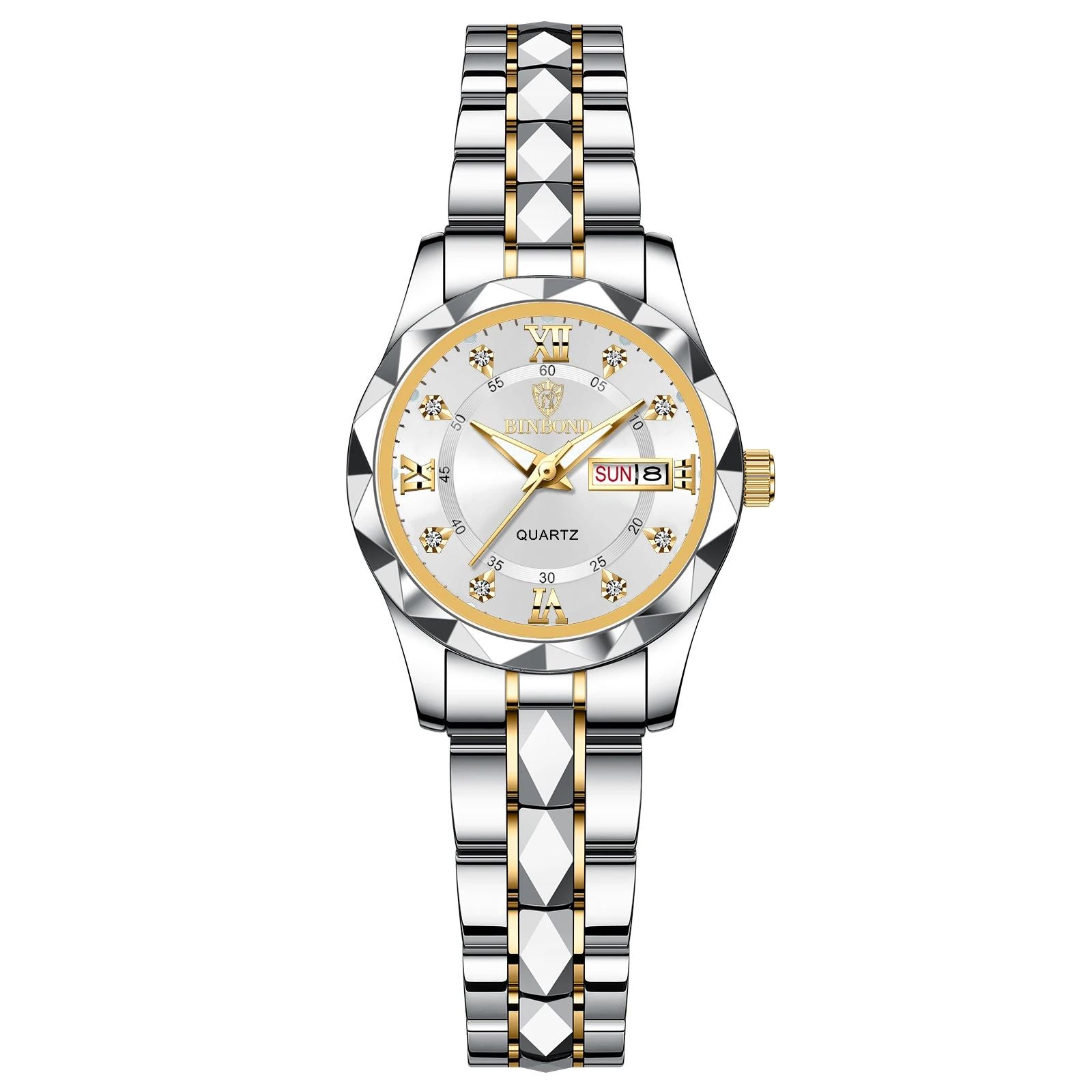 BINBOND B2521 Luxury Fashion Business Womens Quartz Watch Waterproof Week Date Sport Wristwatch 5