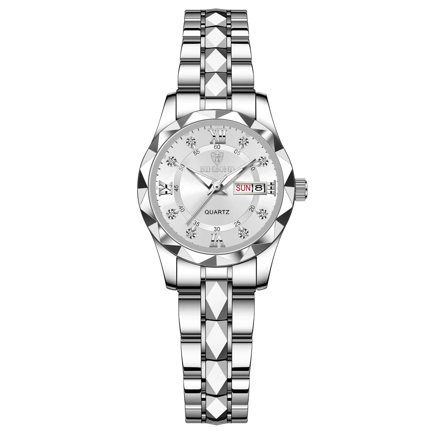 BINBOND B2521 Luxury Fashion Business Womens Quartz Watch Waterproof Week Date Sport Wristwatch 6
