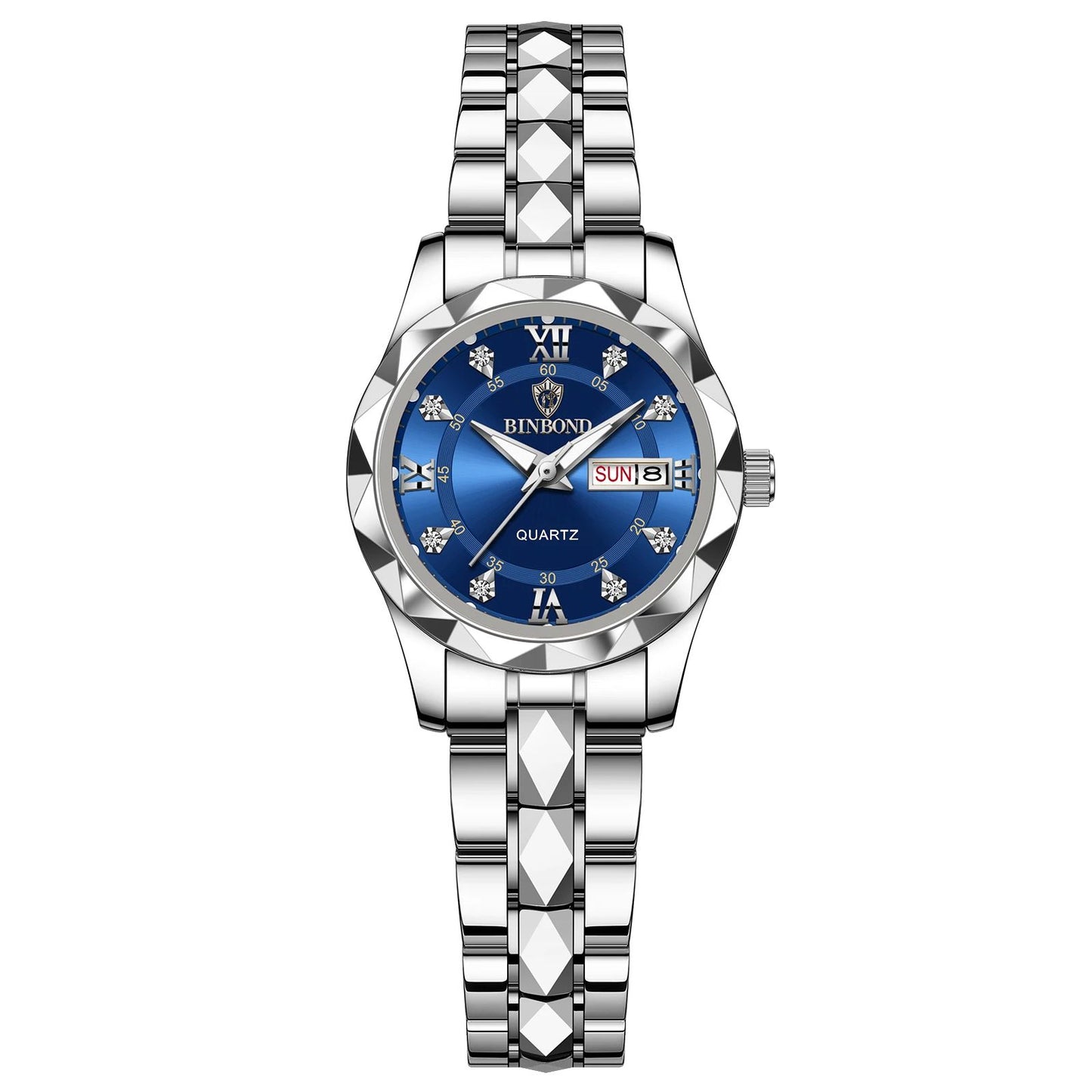 BINBOND B2521 Luxury Fashion Business Womens Quartz Watch Waterproof Week Date Sport Wristwatch 8