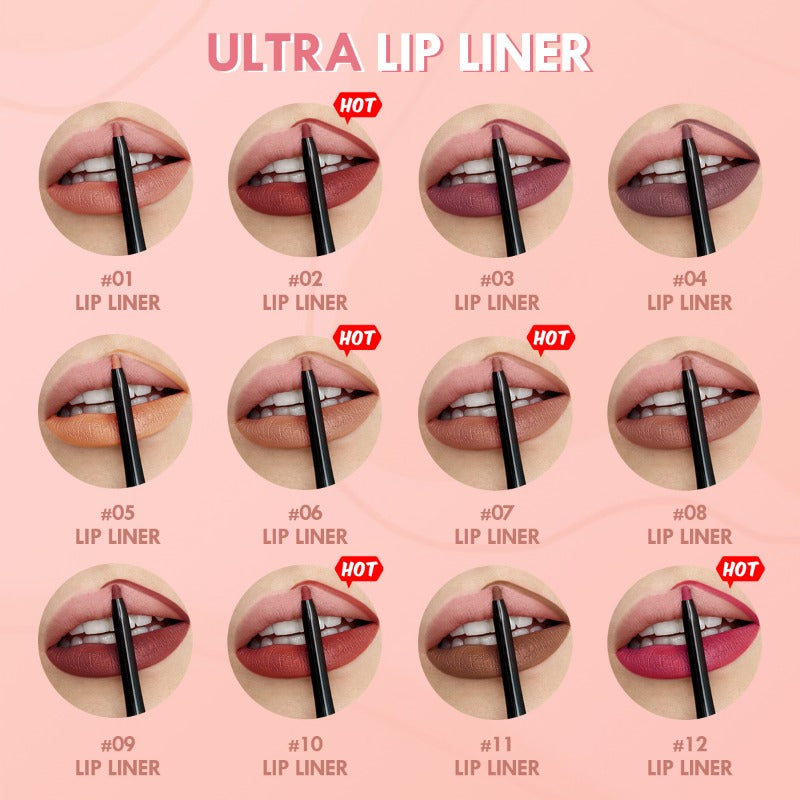 Matte Lipliner Pencil for Red Contour  Tint  Waterproof Long Lasting Lipstick NonStick Cup  Mo