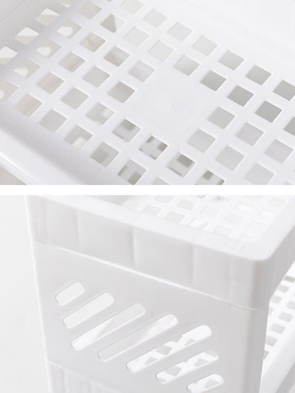 Double Layer Storage Rack Rectangular White Organizing Desk Tray For Cosmetics Stationery  Office S 5