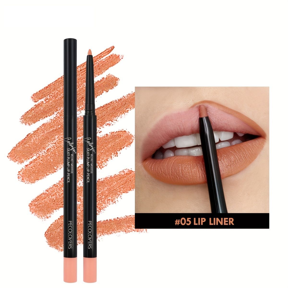 Matte Lipliner Pencil for Red Contour  Tint  Waterproof Long Lasting Lipstick NonStick Cup  Mo