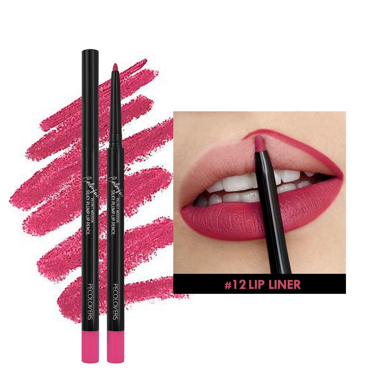 Matte Lipliner Pencil for Red Contour  Tint  Waterproof Long Lasting Lipstick NonStick Cup  Mo