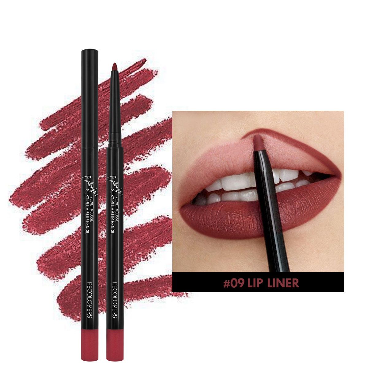 Matte Lipliner Pencil for Red Contour  Tint  Waterproof Long Lasting Lipstick NonStick Cup  Mo