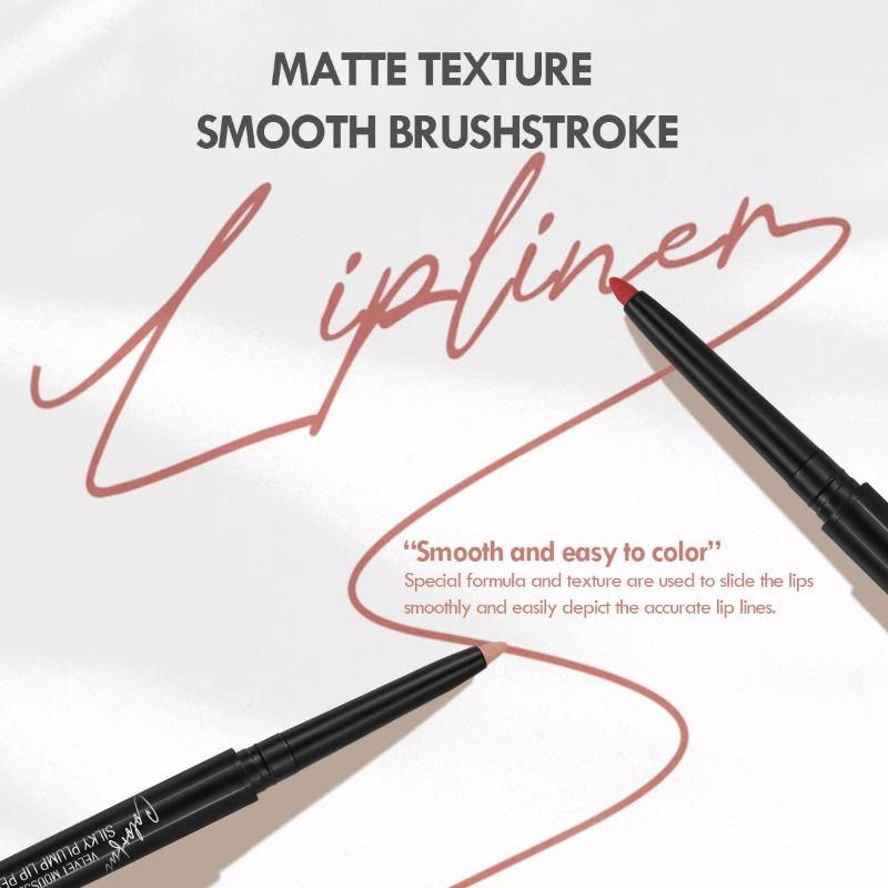 Matte Lipliner Pencil for Red Contour  Tint  Waterproof Long Lasting Lipstick NonStick Cup  Mo