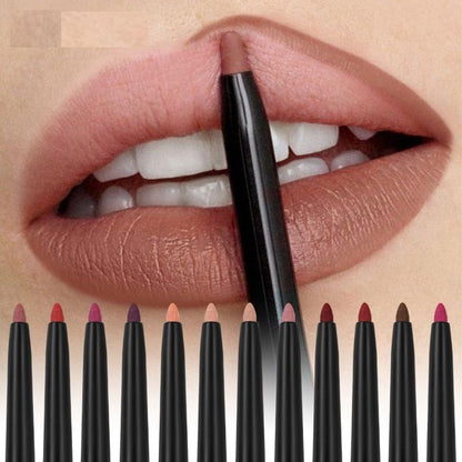 Matte Lipliner Pencil for Red Contour & Tint | Waterproof, Long Lasting Lipstick, Non-Stick Cup & Moisturising