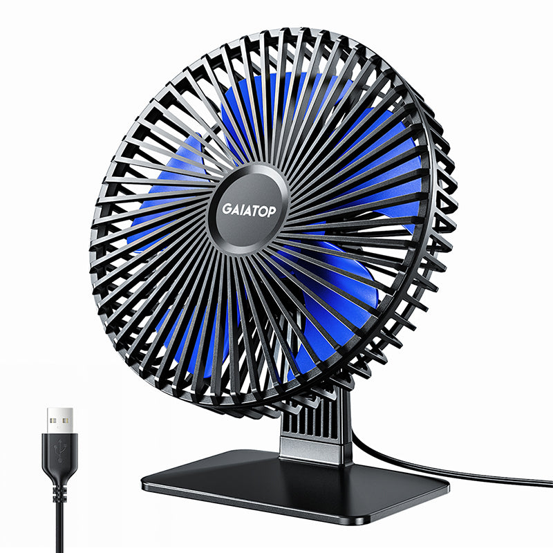 Gaiatop Portable USB Desk Fan, 90° Adjustable, Ultra-Quiet 4-Speed Cooling Fan for Home, Office & Travel