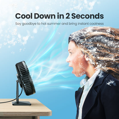 Gaiatop Portable USB Desk Fan, 90° Adjustable, Ultra-Quiet 4-Speed Cooling Fan for Home, Office & Travel