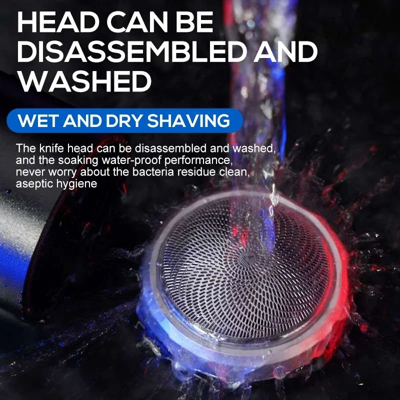 Mens Electric Shaver Compact Waterproof Razor With USBC Fast Charging  LED Display 5