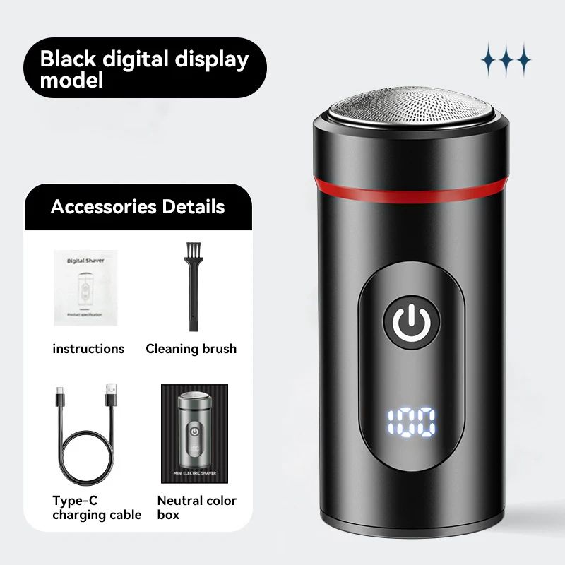Mens Electric Shaver Compact Waterproof Razor With USBC Fast Charging  LED Display 7