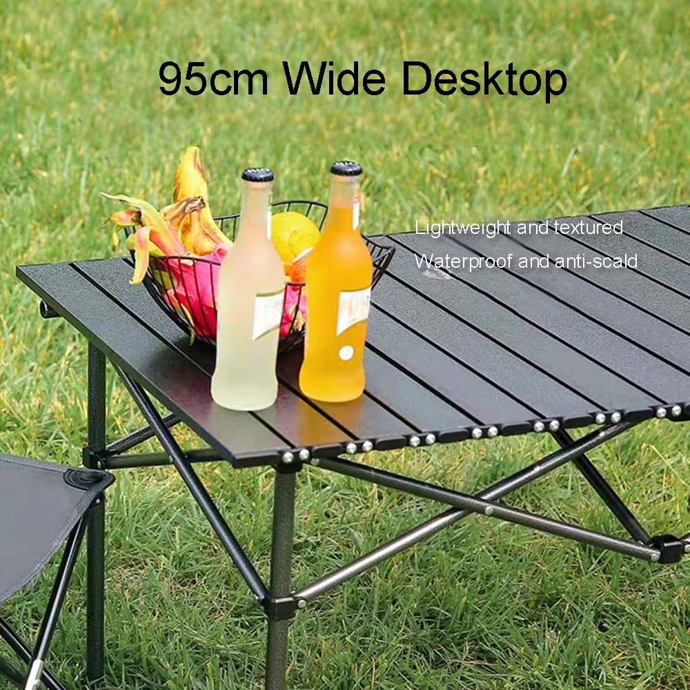 Premium Outdoor Folding Long Table Portable Storage Black Camping Desk For BBQ Picnic  Beach 2