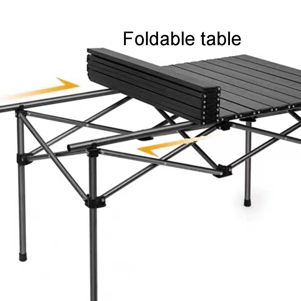 Premium Outdoor Folding Long Table Portable Storage Black Camping Desk For BBQ Picnic  Beach 3