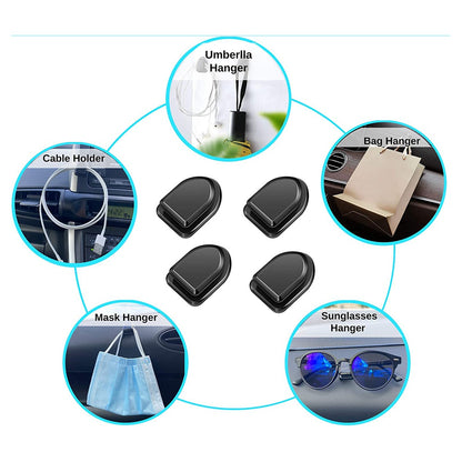 Mini Car Hooks – Self-Adhesive Storage Holder for USB Cable, Headphone & Keys – Wall Hanging Auto Accessories
