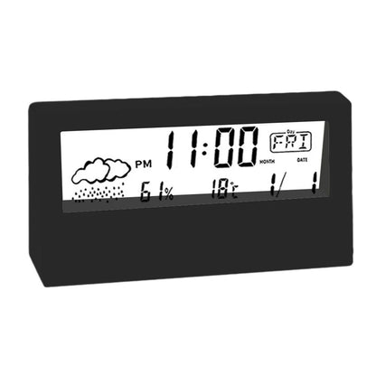 ThermoHygrometer Clock With Creative Weather DisplayElectronic Alarm Clock For Desktop Table Decor  2