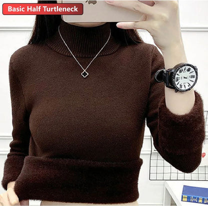 Turtleneck Winter Sweater For Women Elegant Thickened VelvetLined Knit Pullover Slim Fit Knitted Ju 16