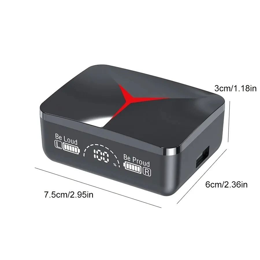 M90 Pro TWS Wireless Headphones With Sliding Cover Bluetooth 53 Gaming Earphones With LED Display A 1