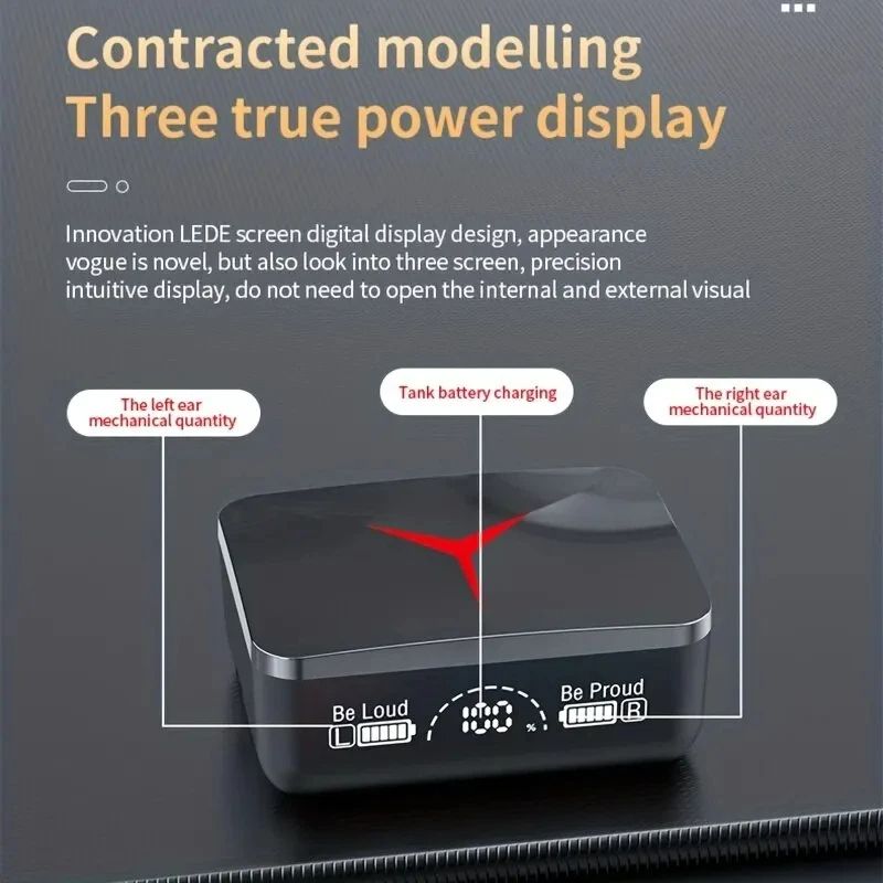 M90 Pro TWS Wireless Headphones With Sliding Cover Bluetooth 53 Gaming Earphones With LED Display A 4