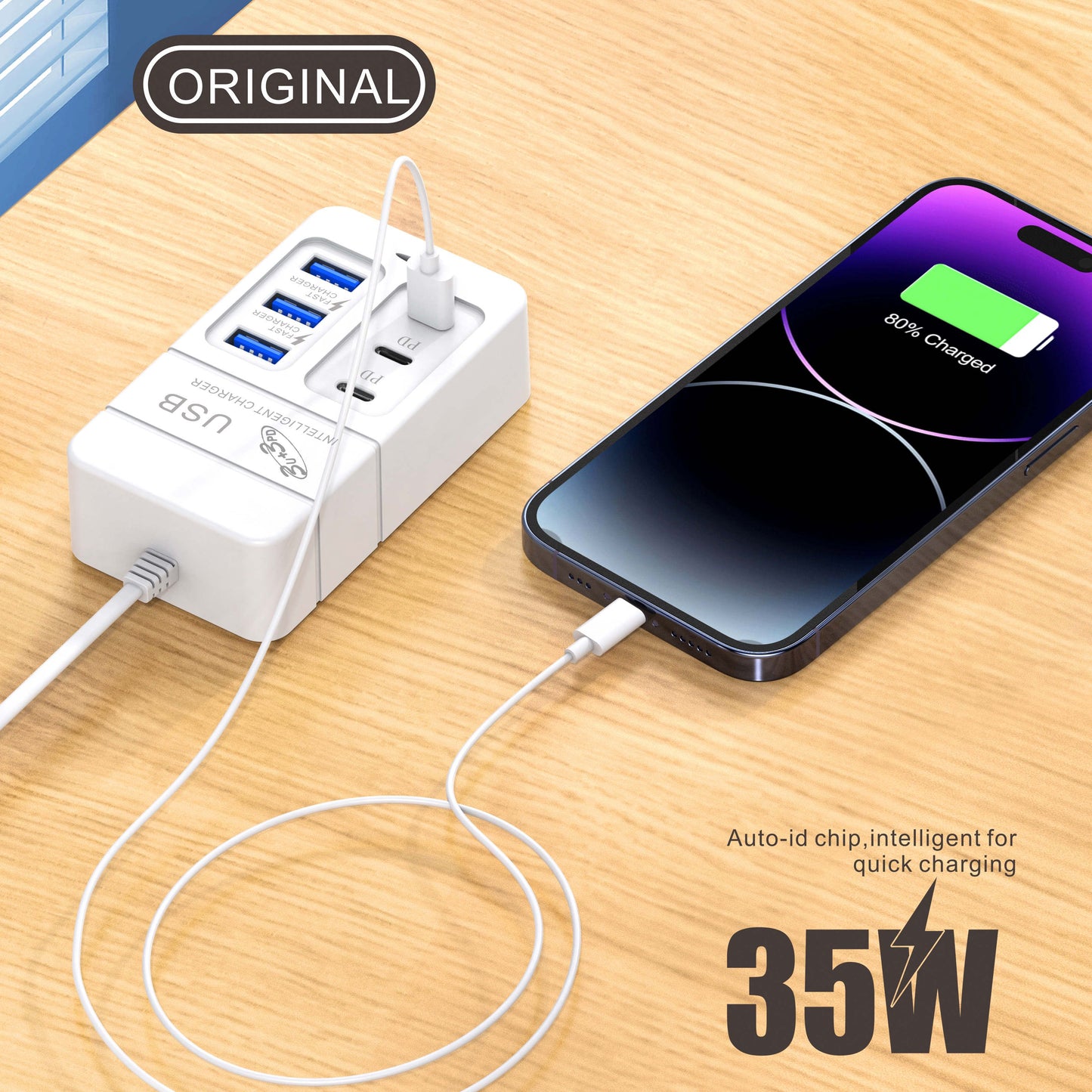 MultiPort USB Wall Charger Fast Charging with Type C  Quick Charge 30 for iPhone 15 Samsung Xi