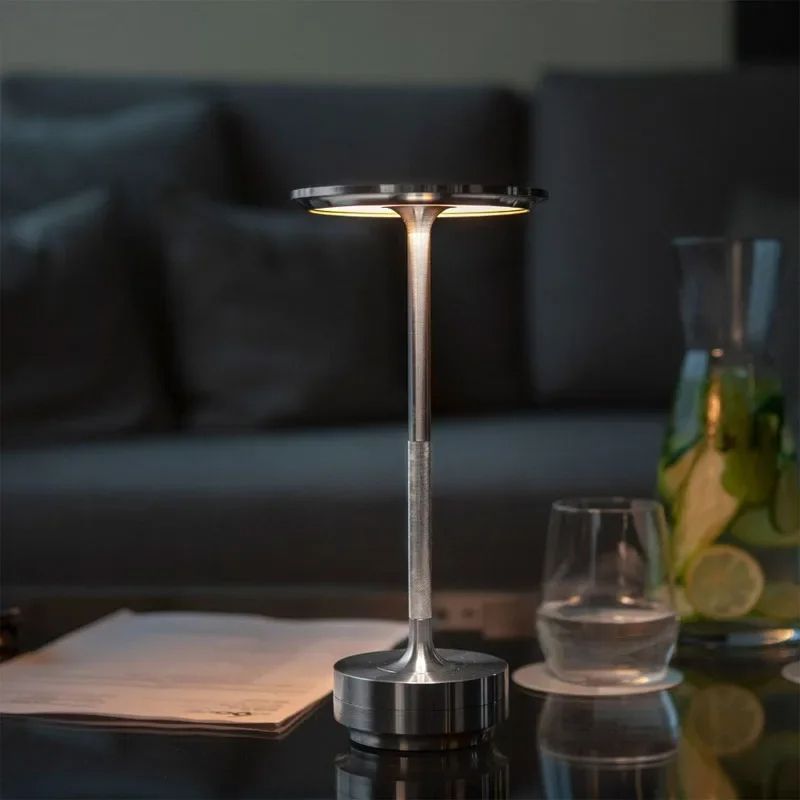Rechargeable LED Desk Lamp, Touch Dimming, USB Portable Charging, Night Light for Coffee Shops, Home Decor