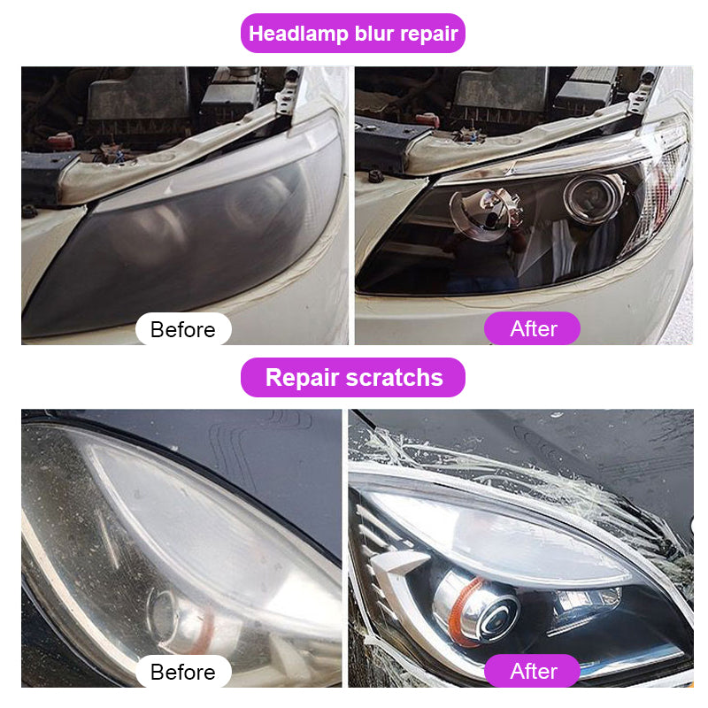 Headlight Scratch Remover  Buffing Paste Car Light Polish Kit For Restoring Foggy Yellowed Headlamp 4