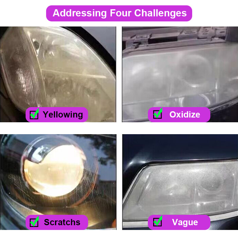 Headlight Scratch Remover  Buffing Paste Car Light Polish Kit For Restoring Foggy Yellowed Headlamp 5