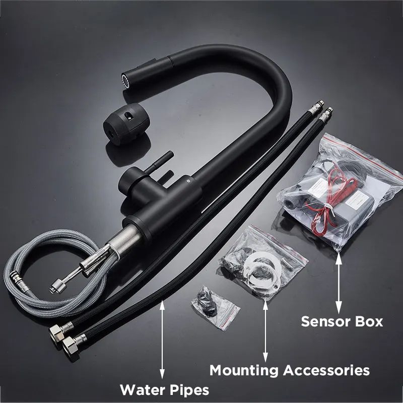 Touch Sensor Black Kitchen Mixer Tap PullOut Sprayer Faucet With Sensitive Touch Control 4