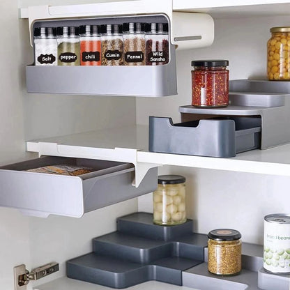 SelfAdhesive WallMounted Spice Rack For Kitchen Storage UnderShelf Organizer 4