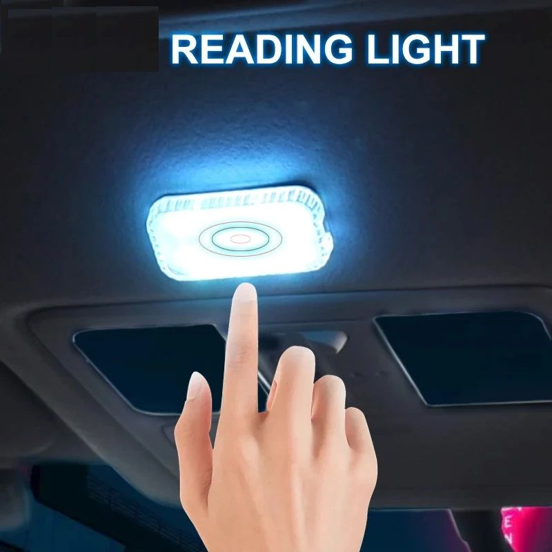 Wireless LED Touch Light for Car Interior – Mini Reading Lamp for Roof, Door, Footwell & Trunk