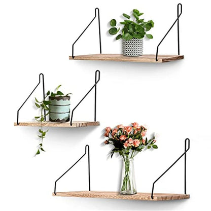 Rustic Floating Wall Shelf, Hanging Wood Shelf for Farmhouse Decor