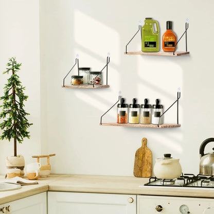 Rustic Floating Wall Shelf Hanging Wood Shelf For Farmhouse Decor 1