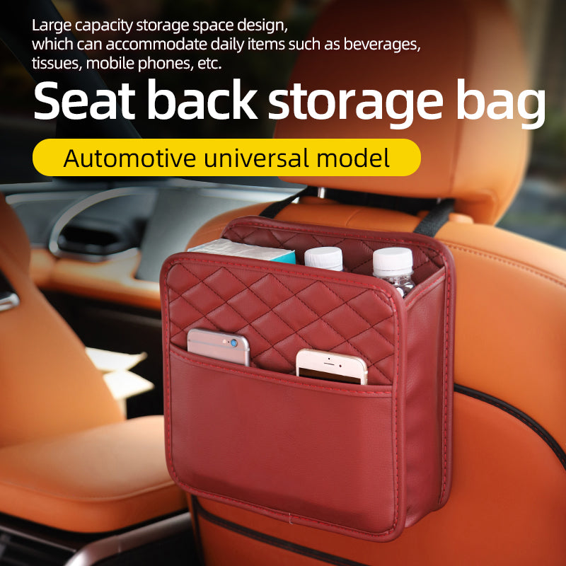 Multifunctional car seat storage bag Leather storage bag Garbage bag Storage bag Suitable for most c