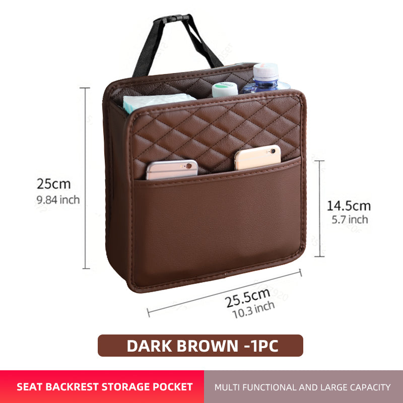Multifunctional car seat storage bag Leather storage bag Garbage bag Storage bag Suitable for most c