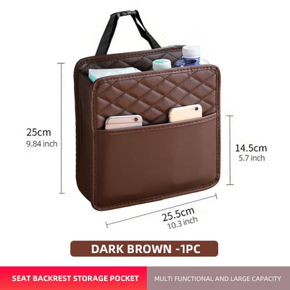 Multifunctional car seat storage bag Leather storage bag Garbage bag Storage bag Suitable for most c