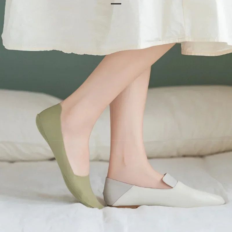 Summer Thin Cotton Women Socks Breathable NonSlip Invisible Lowcut Design For Summer Comfort 3
