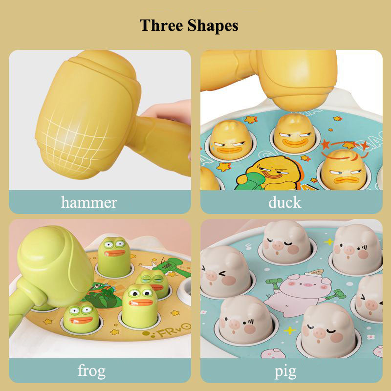 Montessori Baby Learning Toy Duck Frog Pig Educational Puzzle Toy With Hammer For Toddlers 1224 Mon 3