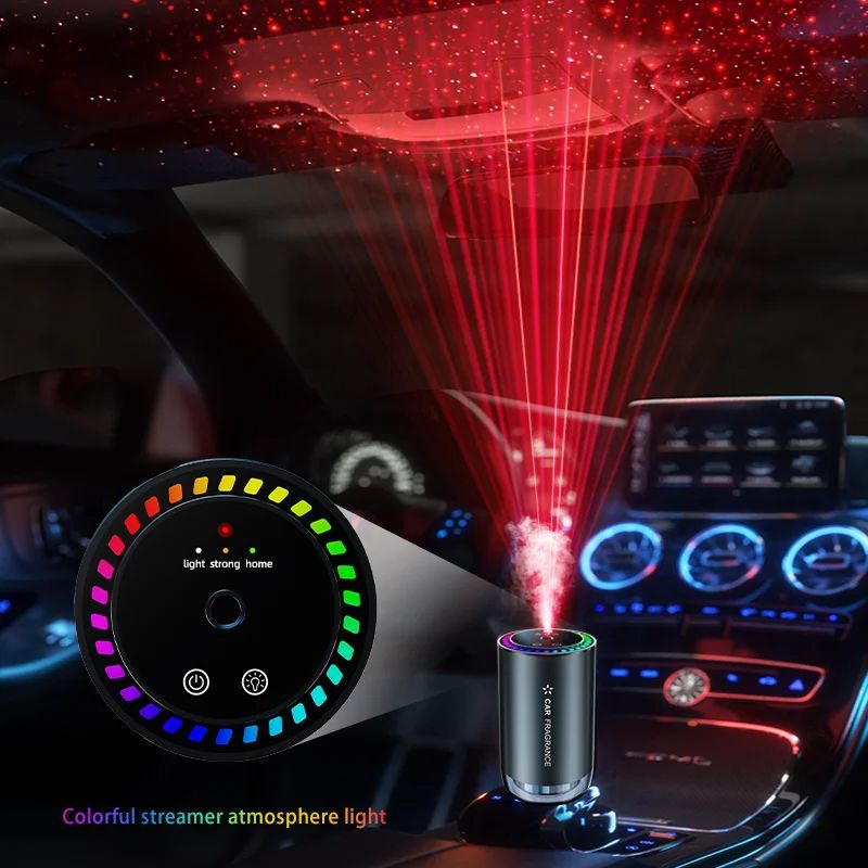 Car Mounted Perfume Aromatherapy Diffuser With Automatic Spray Odor Removal Aluminum Alloy LED Star 1