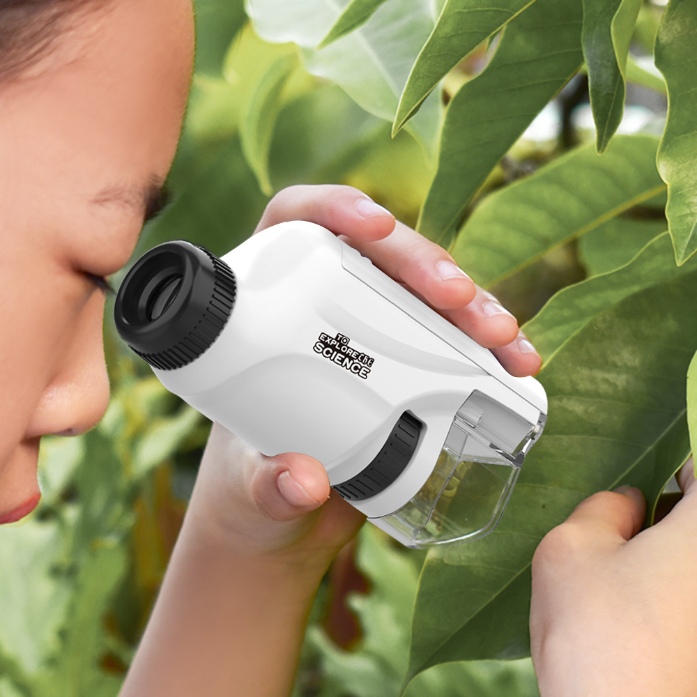 Portable Kids Microscope Handheld Science Lab Tool for Students with LED Light
