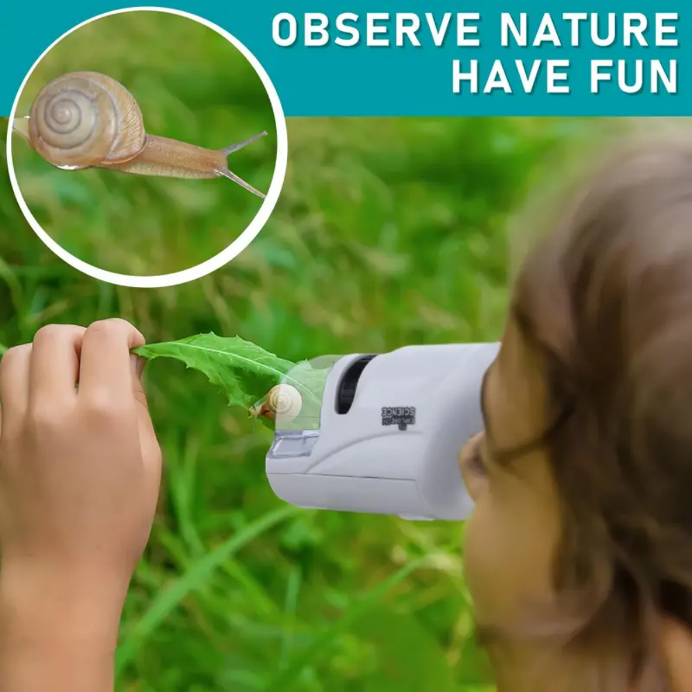 Portable Kids Microscope Handheld Science Lab Tool for Students with LED Light