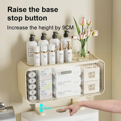 Large Capacity WallMounted Bathroom Storage Box Multifunctional Toilet Shelf Without Drilling 1