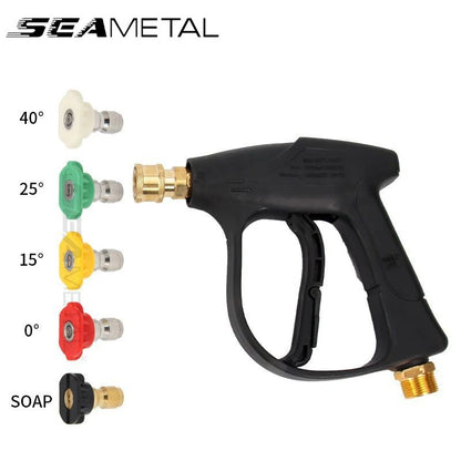 High Pressure Car Wash Water Gun, Aluminum Core with Quick Connector & Nozzles