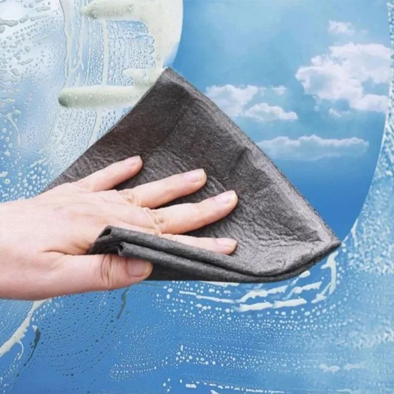Thickened Magic Cleaning Cloth, No Trace Reusable Microfiber Glass & Car Window Wipe Towel