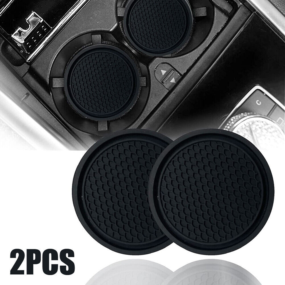 Premium Black Car Cup Holder Coasters NonSlip Universal Fit For Most Cups 3