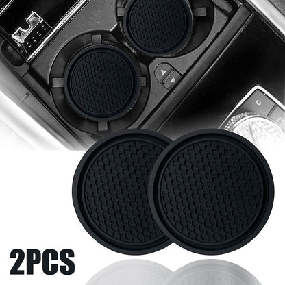 Premium Black Car Cup Holder Coasters NonSlip Universal Fit For Most Cups 3