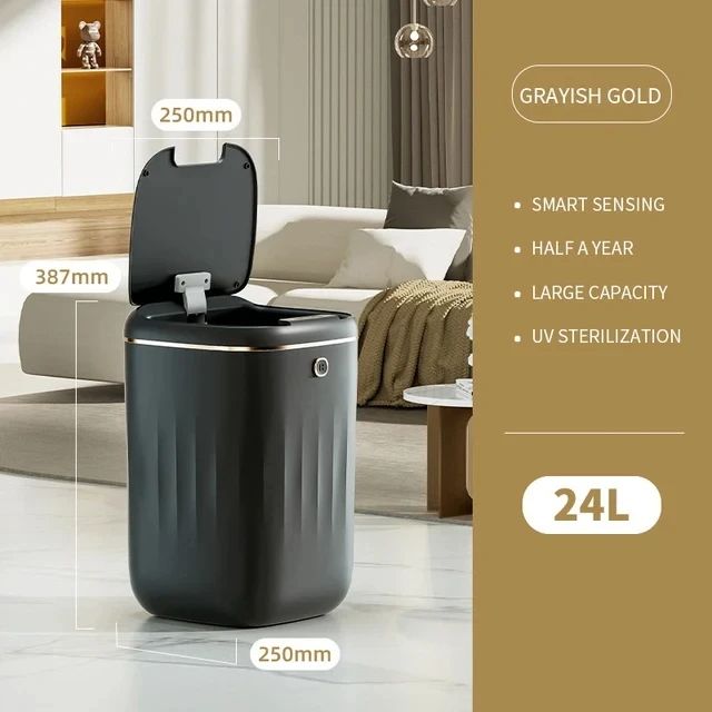 Smart Bathroom Trash Can Automatic Sensor Garbage Bin With Large Capacity For Kitchen  Bathroom 7