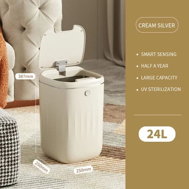 Smart Bathroom Trash Can Automatic Sensor Garbage Bin With Large Capacity For Kitchen  Bathroom 8