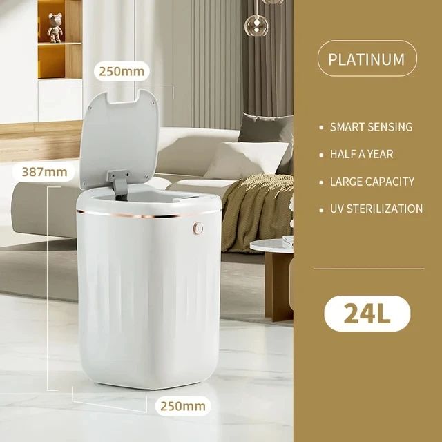 Smart Bathroom Trash Can Automatic Sensor Garbage Bin With Large Capacity For Kitchen  Bathroom 9