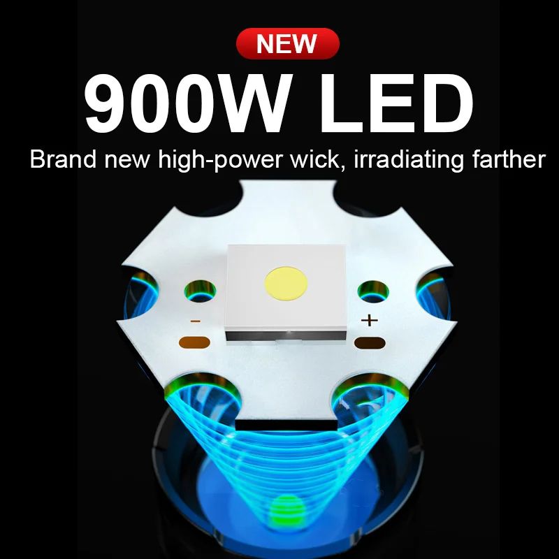 Most Powerful LED Flashlight Super Bright USB Rechargeable Torch Long Shot Zoomable Light For Hunti 2