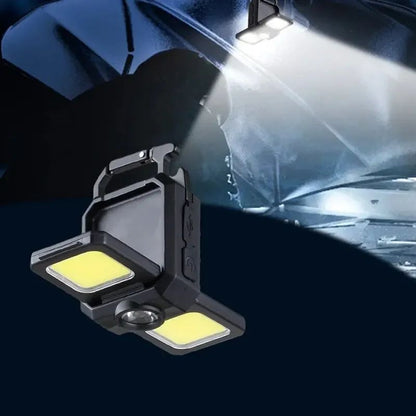 Rechargeable Keychain COB Work Light With Dual Light Source High Lumen Portable LED Flashlight For  4