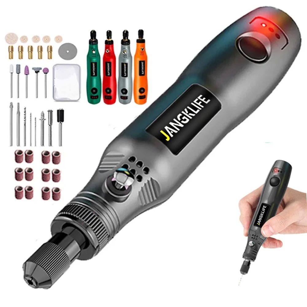 Mini Wireless USB Rotary Tool Kit, Cordless Engraving Pen for DIY Wood, Metal, Glass & Jewelry Projects